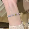 Pulsera con Cierre de Circonita Cuadrada de Colores Pulsera con Vibras de Dopamina Pulsera de Gama Alta Nicho para Mujer