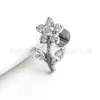 Aretes de Flor de Titanio F136 con Circonita, Labrets de Aleación de Titanio G23 con Rosca Interna, Joyería para Piercing Corporal, Clavos para Cartílago de la Oreja, Diseño Simple