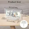 Moldura de acrílico para exibição de notas de dólar transfronteiriça para uso doméstico, suporte para coleção de notas de papel e moedas comemorativas, transparente com base, item decorativo