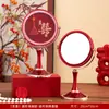 Espejo de Boda Rojo, Peine de Novia, Dote de la Novia, Espejo de Maquillaje Festivo, Artículos para la Preparación de la Boda, Colección de Artículos para la Celebración de la Boda