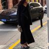 Vestido Suéter Estilo Coreano Estilo Perezoso para Mujer Otoño e Invierno Top de Punto con Cuello en V Falda Cola de Pez Conjunto de Moda de Dos Piezas
