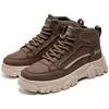 Botas Martin de Cano Alto Masculinas Estilo Britânico Workwear Sapatos de Motociclista Outono e Inverno 2026 Novas Botas Masculinas Sapatos Casuais Tendência Masculinos