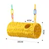 Rede Pendurada Plataforma Tecida de Palha Brinquedo para Papagaio Pássaro Rede de Escalada para Pequenos Animais Decoração de Gaiola de Pássaro Tecida Rede para Dormir de Répteis Corda de Palha