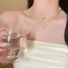 Collar de Perlas con Corazón en Capas de Nuevo Estilo Transfronterizo para Mujer, Gargantilla de Verano Estilo Lujo Ligero Francés, Temperamento Suave, Cadena para Clavícula de Celebridad de Internet
