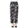 Calças femininas finas de verão para mulheres de meia-idade e idosas calças floridas de seda gelada roupa externa casual cropped extra grande