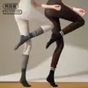 Calcetines de yoga con punta redonda, antideslizantes, estilo de tubo largo, color liso, transpirables, versátiles, aptos para Pilates y fitness, hasta la pantorrilla, disponibles para envío directo