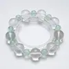 Mitad de la Ciudad en HumoPulsera Hecha a Mano de Fluorita Verde de Cristal Natural para Mujer, Versátil Pulsera Blanqueadora de Aguamarina al por Mayor