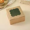 4* 4*2.5 polegadas Caixas de Papel Kraft Brancas com Janela Transparente para Bolo e Biscoito Pequenas, Caixas de Papel para Cupcake, Muffin e Tarte de Ovo