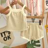 Traje Portabebés Algodón Puro Cien Días Verano Delgado Ropa de Verano para Bebé Conjunto de Dos Piezas para Niños de Un Año