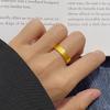 Anillo de acero de titanio chapado en oro de 18 quilates Ancient Heritage para hombre y mujer, anillo clásico liso, anillo de pareja, joyería para el dedo índice que no destiñe.