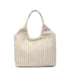 Bolsa de Lona Bolsa Tote de Gran Capacidad para Mujeres 2025 Nuevo Verano Nicho Rayada Simple Moda Bolso Bandolera Bolso de Hombro