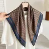 Pañuelo de Cuello Pequeño Cuadrado 70cm Estilo Francés Pintura al Óleo Azul Flor de Granada para Mujer, Primavera y Otoño, Pañuelo Chal de Doble Cara que Cambia de Color