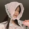 Lenço de cabeça de renda floral branco estilo menina pastoral de Alice, turbante estilo francês, lenço da moda para fotos