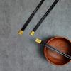 Pauzinhos de ébano para uso doméstico, pauzinhos de madeira com ponta de metal, pauzinhos de mogno para redes sociais, refeições em família, hotéis, locais turísticos, atacado