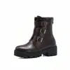 Botas Curtas Outono e Inverno Versátil Estilo Punk Casuais Botas Femininas Fivela de Cinto Botas Plataforma JGB2021N0008020