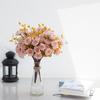 Atacado do Fabricante Flores Artificiais de Outono de Alta Qualidade 14 Cabeças Rosas Persas 7 Garfos Rosa Europeia Flores Artificiais de Seda