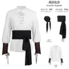 Camisa de Camada Superior Pirata Steampunk Medieval Roupas Renascentistas Masculinas Primavera e Outono Europeu e Americano da Amazon