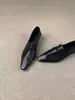 Sapatos retrô estilo francês de bico quadrado e corte profundo que afinam 4cm Versáteis para o trabalho, mocassins elegantes de salto médio para calçar