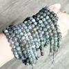 Piedra natural de 6-10 mm, alargada, lima, luz de luna, cuentas redondas sueltas, semiacabadas, pulsera, collar, accesorios de joyería DIY