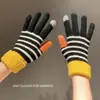 Guantes de lana tejidos súper gruesos con forro polar para montar en pantalla táctil, femeninos, de invierno, para pareja, estudiante, lindos, para mantener los dedos calientes