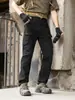 Calça de Trabalho em Algodão Lavado Nova An Yang Masculina 2026 Outono Americana Solta Multi-Bolsos Perna Reta Casual Esportiva Longa