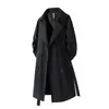 Trench Coat Moderno Retrô de Luxo Leve de Comprimento Médio para Homens, Temporada Primavera e Outono 2025, Casaco Casual de Alta Qualidade Acima do Joelho para Homens