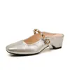 Versão em Pele de Ovelha Sapatos Baixos Femininos Mary Jane Sapatilhas com Fivela de Uma Tira e Aumento Oculto de Altura 4cm