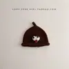 Chapéu de Bebê Coreano Ins Outono e Inverno Quente Tricotado Chapéu de Chupeta para Bebê Menino e Menina Meses Pequenos Chapéu de Lã à Prova de Vento