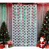 Cortina de lluvia con forma de copo de nieve, decoración navideña, cortina de puerta, fondo para fiesta de Navidad, cortina de lluvia tricolor roja, verde y plateada, para ventas transfronterizas