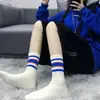 Calcetines Deportivos de Rayas Estilo Coreano Arcoíris Media Pantorrilla Estilo Preppy Estilo Deportivo Populares Primavera y Otoño Calcetines para Estudiantes