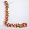 Enredadera de Rosas Artificiales Flor Falsa de Enredadera Flor de Seda Rosa Pequeña Colgante de Pared Cubierta de Tubo de Flor Decoración Alta Simulación