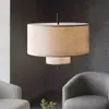 Diseñador Danés-Estilo Francés Vintage Wabi-Sabi Nórdico Sala de Estar Comedor Dormitorio Lámpara Colgante de Tela Pantalla para Casa de Huéspedes