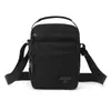 Bolsa transversal masculina, bolsa de ombro casual feminina leve com múltiplos bolsos, bolsa quadrada pequena estilo japonês e coreano, mochila horizontal em tecido de nylon