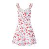 L25166-25 Primavera Nuevo Estilo Vacacional Europeo y Americano Verano Fresco Casual Blanco Estampado Falda Corta Vestido de Mujer