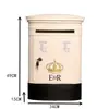 Buzón de Hierro Forjado Estilo Británico Montado en Pared con Cerradura, Caja de Amor