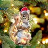 Amazon Nuevo 2026 Navidad Colgante Acrílico Animal Sombrero de Navidad Transfronterizo Decoración Árbol de Navidad Colgante Venta al por Mayor