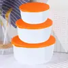 Recipiente Redondo de Plástico Espeso para Almacenamiento, Lonchera, Contenedor para Refrigerador y Congelador, Apto para Microondas