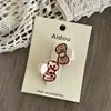 Acessórios de Cabelo Vermelhos Estilo Novo para Meninas, Presilhas Laterais de Acrílico, Grampos Estampados Ovais, Fábrica de Presilhas de Cabelo