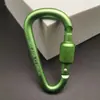 Hebilla de alpinismo con llavero de aleación de aluminio de 6 cm para exteriores con cierre y hebilla de mochila de suspensión rápida, hebilla colgante tipo D con cierre.