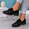 2024 Mocasines Slip-on de Amazon para Mujer Otoño Lazo Tacón Grueso Transfronterizos Tallas Grandes Planos 43 Planos Rojos