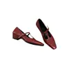 Zapatos Mary Jane de punta cuadrada estilo intelectual Dannyfrey para mujer con hebilla de tira en T, zapatos de vestir elegantes vintage y versátiles