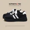 Zapatillas de entrenamiento retro negras alemanas para mujer, nuevo estilo coreano 2026, versátiles, cómodas, casuales, deportivas