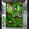 Muro Vegetal Transfronterizo, Muro Vegetal Artificial Tridimensional Simulado de Gama Alta, Decoración de Flores Artificiales, Fondo Verde, Muro de Césped Famoso en Internet