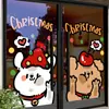Pegatinas decorativas de vidrio para puertas de Navidad, nuevos diseños de perros de dibujos animados electrostáticos, para crear una atmósfera festiva en centros comerciales y tiendas