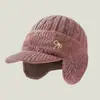 Gorro de Lana Tejido para Otoño e Invierno para Hombres, Gorro de Punto que Protege las Orejas para Papá de Mediana Edad y Mayor, Cálido y a Prueba de Frío, Gorro de Invierno con Forro de Felpa