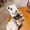 Três Gatinhos Fofos Capa Transparente para Meninas iPhone 17/16 Pro Capa Macia Apple 15 Capa de Celular Full-Cover com Furos Finos