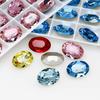 Dongzhou Cristal Grande Oval Broca de Vidro Acessórios para Joias Broca com Fundo Pontiagudo Colorido Material para Artesanato DIY Broca Nu Super Brilhante