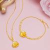 Pulseira de seda Sikim Rose Colar terno Vietnam Sandy Gold Feminino Escovado Didi Ball Design Joia cor dourada
