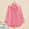 2026 Sarga Alta Calidad Moda Femenina Versátil Holgada Manga Larga Diseñador Longitud Media Bordada Camisa Chaqueta