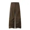 Pantalones de Paracaídas Anchos con Pliegues Tridimensionales para Hombre, Nuevo Estilo de Primavera, Color Sólido, Funcionales, Corte Relajado, Pantalones Largos Casuales Rectos Sueltos para Mujer